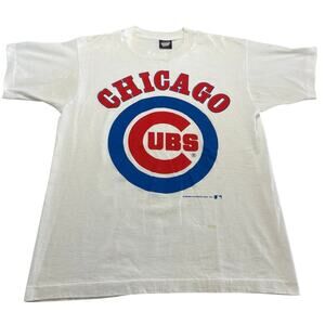 Vintage 80s Chicago Cubs T-Shirt Screen Stars White size L Baseball USA